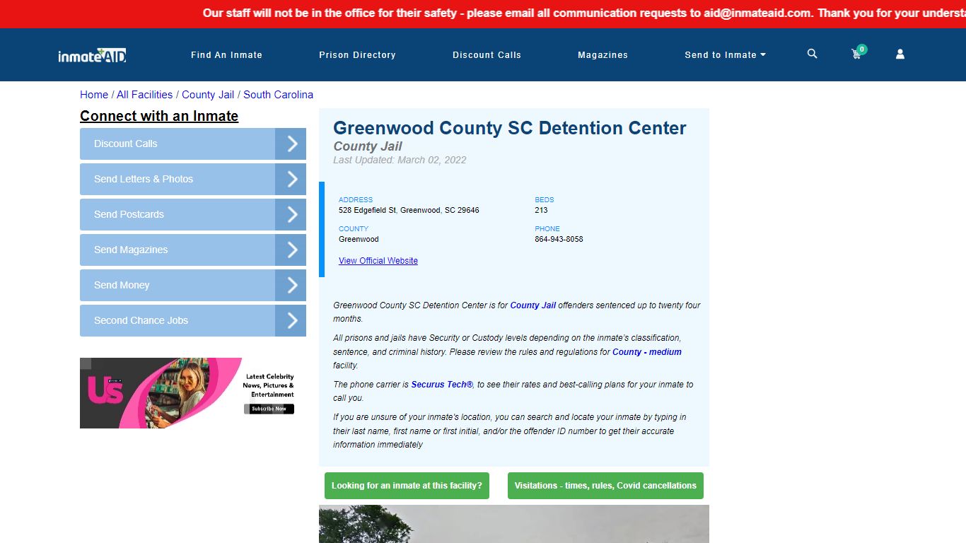 Greenwood County SC Detention Center - Inmate Locator ...